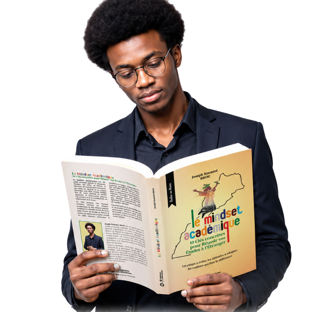Couverture du livre « Le Mindset Académique » de Joseph Kouamé BROU, guide pratique pour réussir ses études au Maroc.